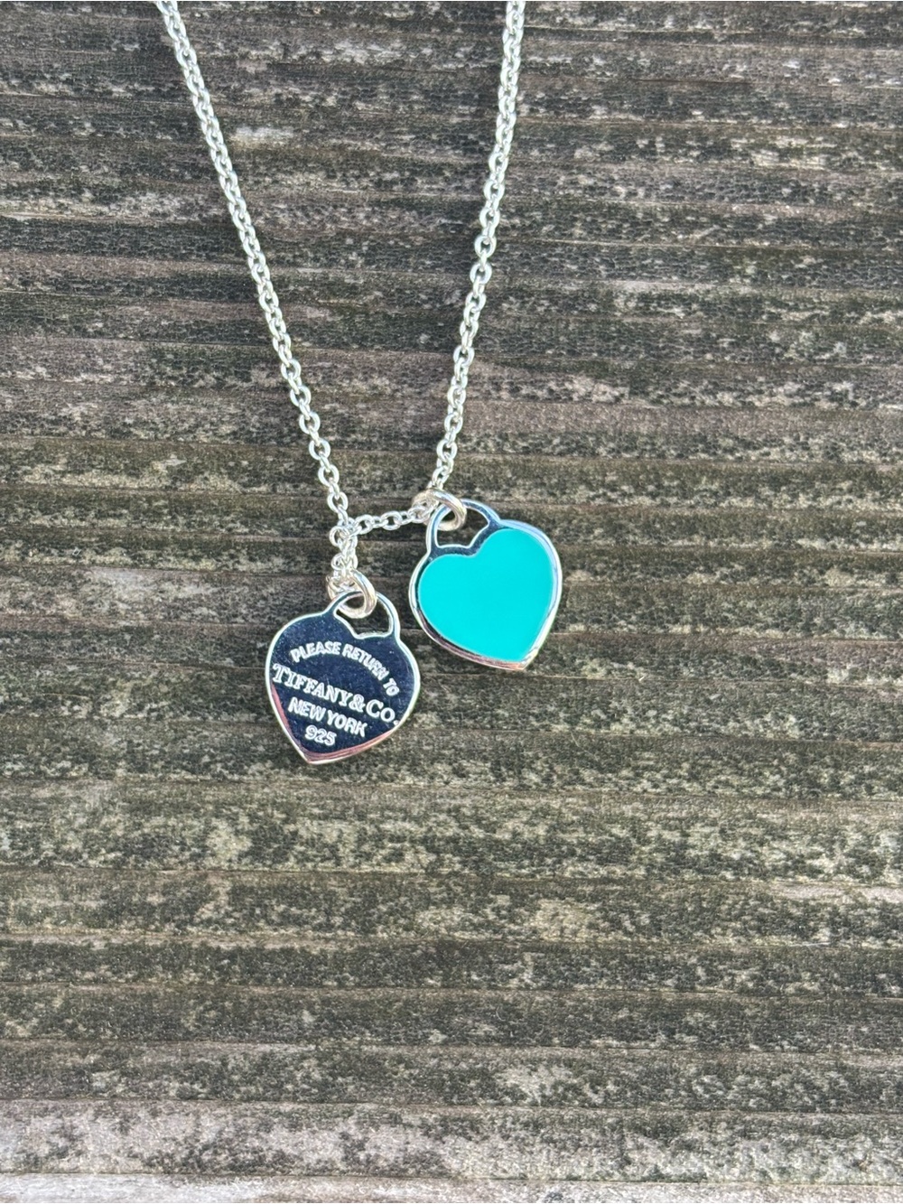 Tiffany & Co. Silver Chain with Turquoise Heart and Return Tag